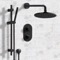 Matte Black Thermostatic Shower System with 8